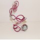 Bracelet montre- Piéce Unique- Duo d'aluminium rose fuchsia argent, Agates véritables