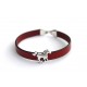 Bracelet Cheval au galop en cuir rouge