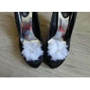 Clips pour chaussures Fleurs de tulle blanches