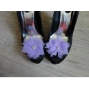 Clips pour chaussures Fleurs de tulle parme