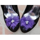 Clips pour chaussures Fleurs de tulle violet