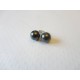 Puces d'oreilles perles swarovski noires 10mm