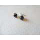 Puces d'oreilles perles swarovski noires 8mm