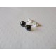 Puces d'oreilles perles swarovski noires 6mm