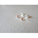 Puces d'oreilles perles swarovski rose tendre 4mm