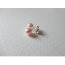 Puces d'oreilles perles swarovski rose tendre 8mm