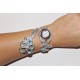 Bracelet montre - Piéce Unique- Duo d'aluminium argenté bleu glacial M2