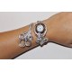 Bracelet montre - Piéce Unique- Duo d'aluminium argenté argent M2